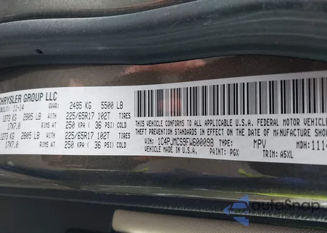 2015 Jeep Cherokee Latitude from USA, damaged, VIN 1C4PJMCS9FW600098